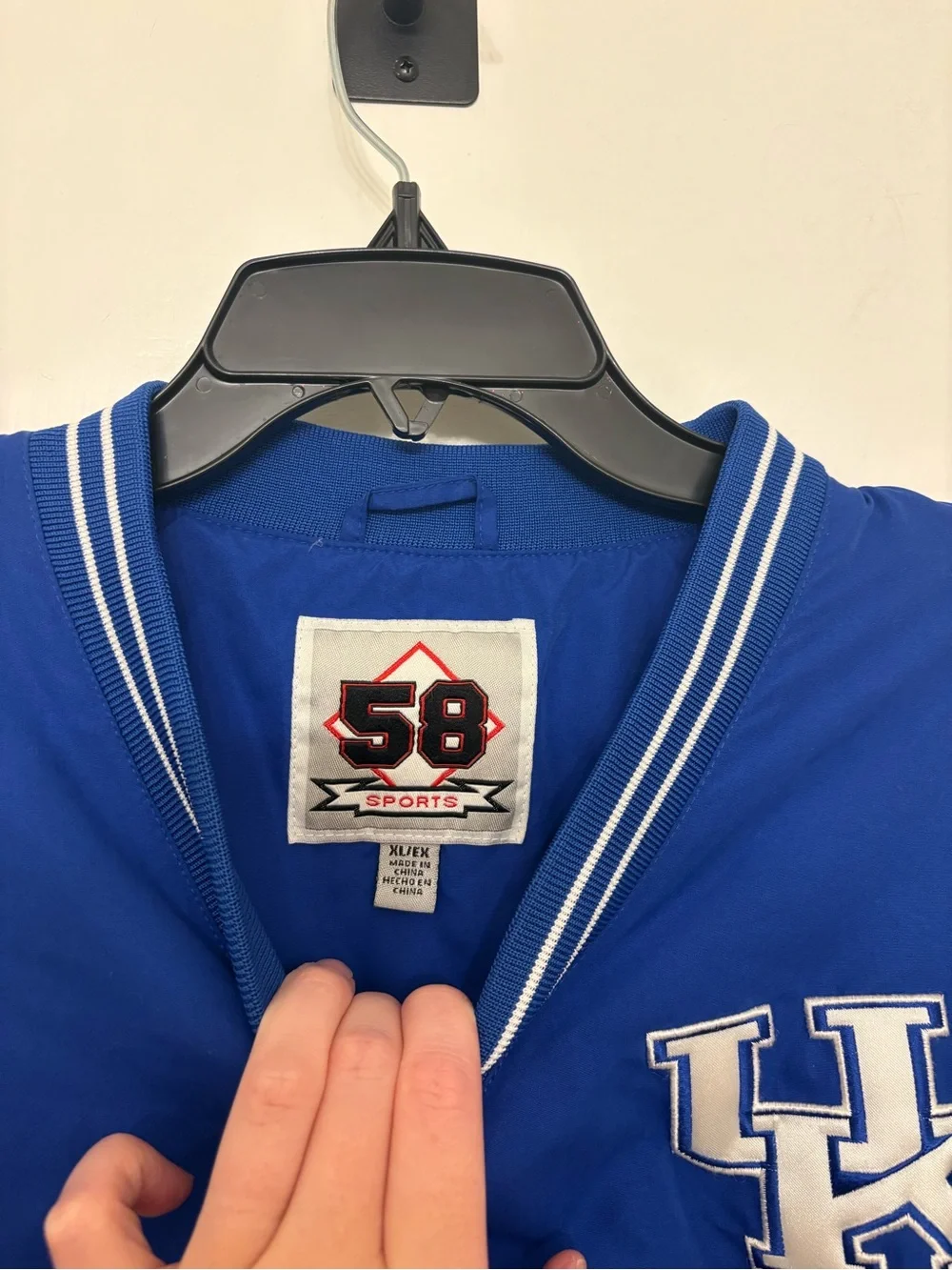 VTG Kentucky Wildcats Windbreaker Pullover XL 58 Sports Blue V-Neck Jacket NCAA